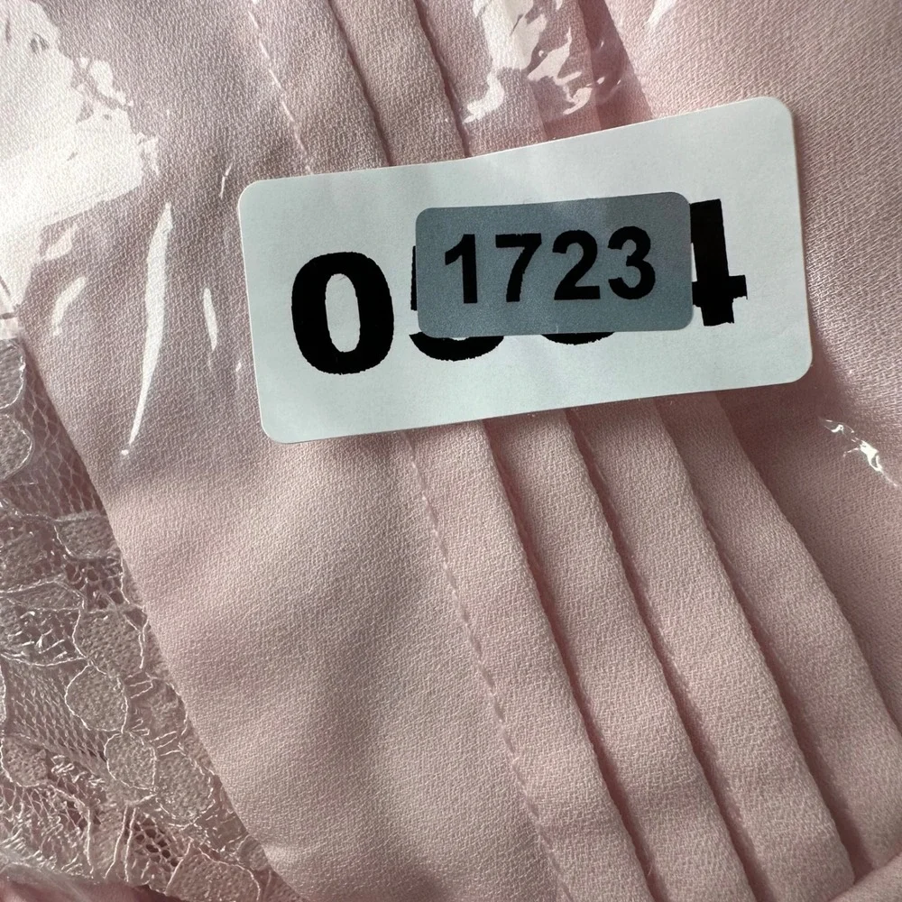 Selfie Y2K Ballerina Lace Trim Camisole Bow Pintuck Chiffon‎ Top Coquette Pink L